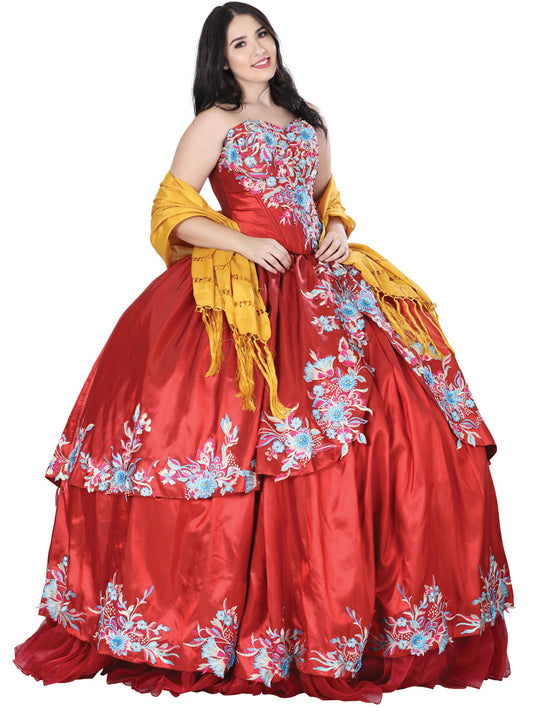 Vestido De Quinceañera Mis Xv Primaveras Ss1805 Tafeta Vino 601252