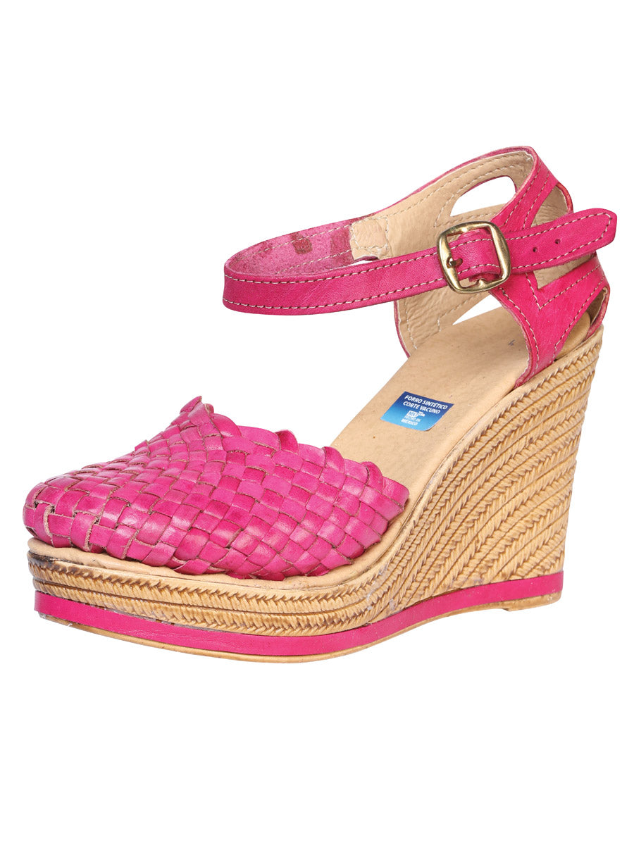 Huarache Plataforma Mexico Artesanal Tejido Piel Vacuno Fiuscha 601929