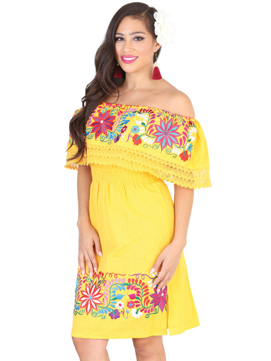 Vestido Campesino Mis Xv Primaveras Primavera Olan 50% Algodón 50% Poliester Amarillo 601963