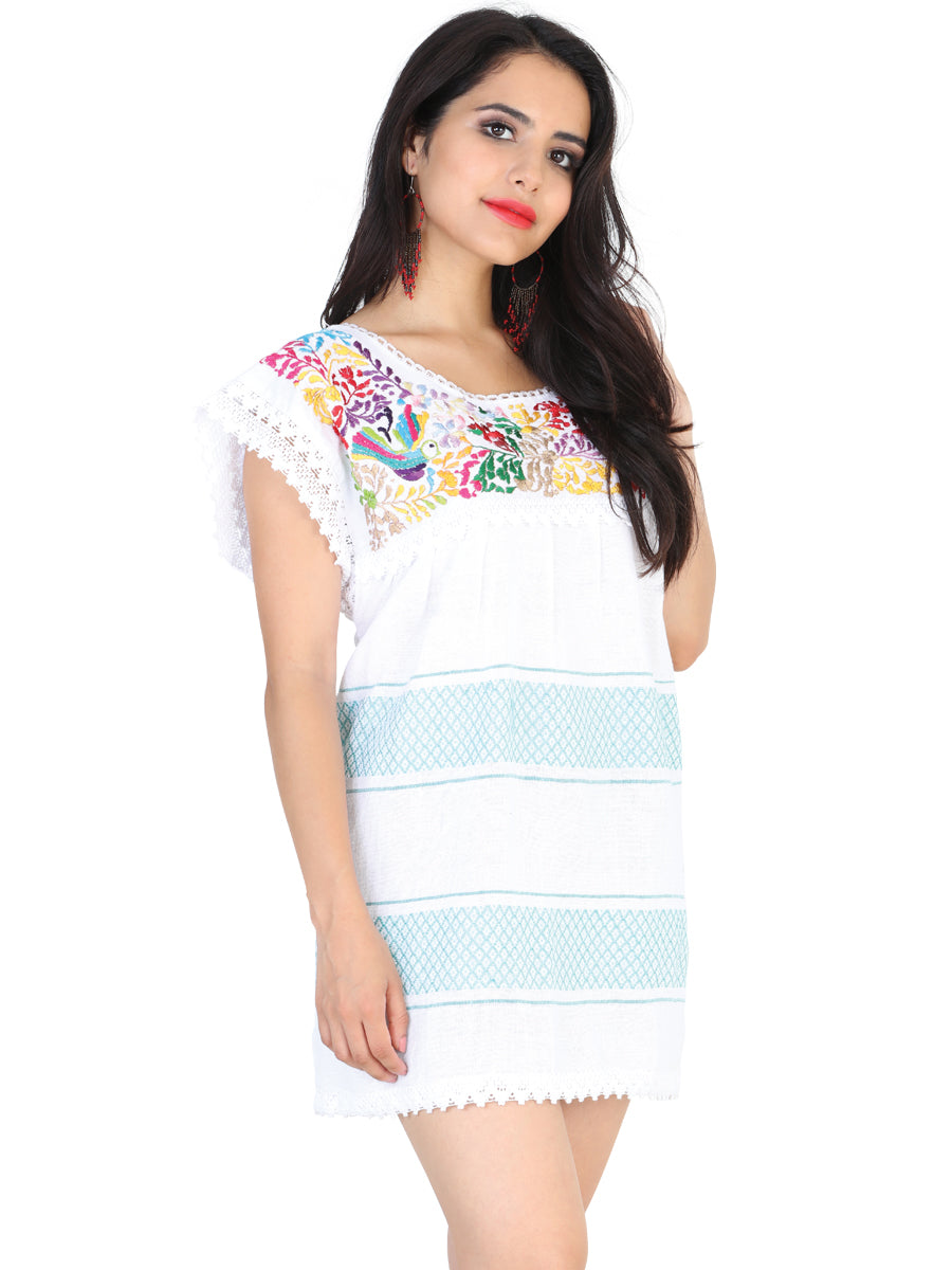 Blusa Bluson Mexico Artesanal Paloma 50% Algodon 50% Poliester Blanco 601969