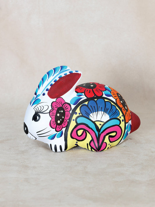 Accesorio Alcancia Mexico Artesanal Conejo Ceramica Multicolor 602114