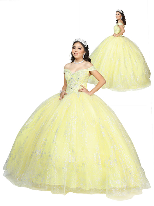 Vestido Xv Mis Xv Primaveras 2910 100% Poliester Amarillo 602589