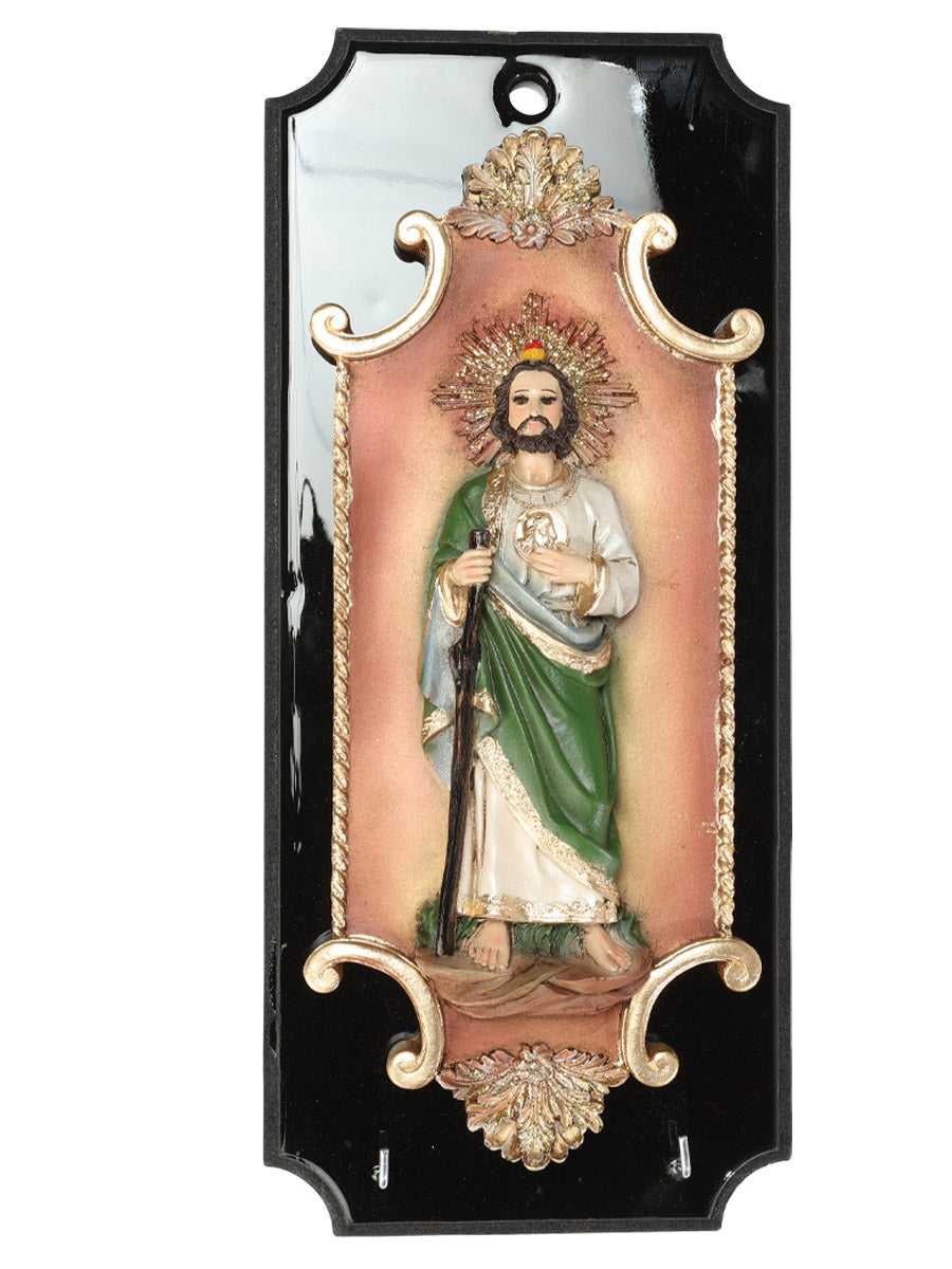Adorno De Hogar México Artesanal San Judas Pared Resina/Madera Cafe 603619