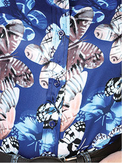 Dama Azul Manga Larga Vaquero Camisa 43894