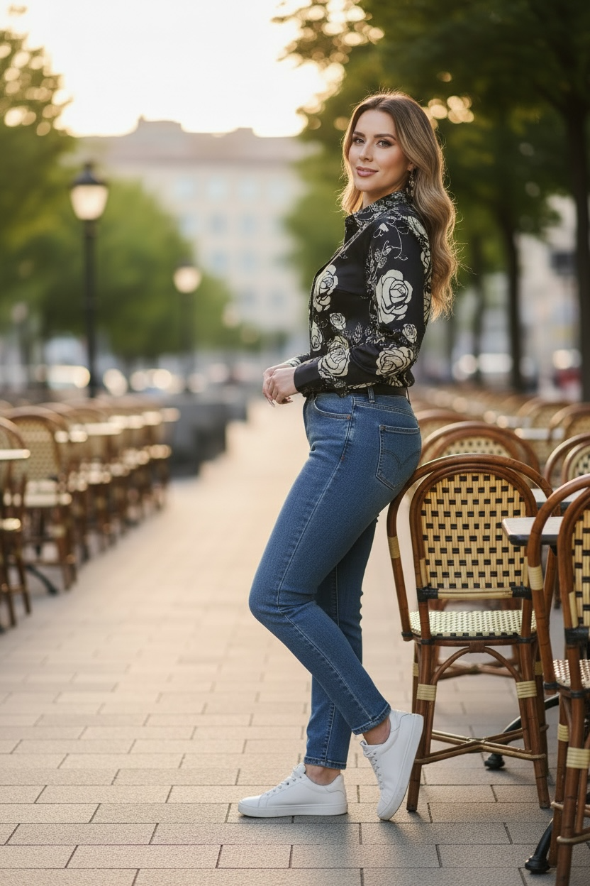 Blusa L/ Manga El Señor De Los Cielos 97%Poly 3%Lycra Negro 43899