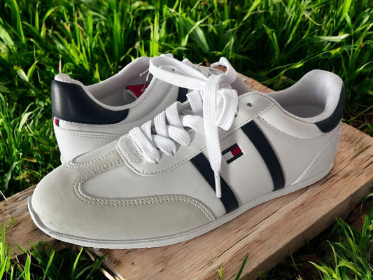 Tenis Tommy Hilfiger para Dama - Blanco con Detalles Azul Marino